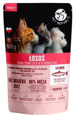 PetRepublic Adult vådfoder til kat – Laks, finthakket, 100 g