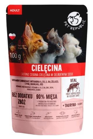 Pet Republic Adult vådfoder til kat – finthakket kalv, 100 g