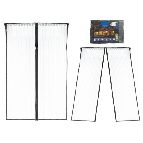 Magnetisk myggenet til dør – 85 × 210 cm, sort