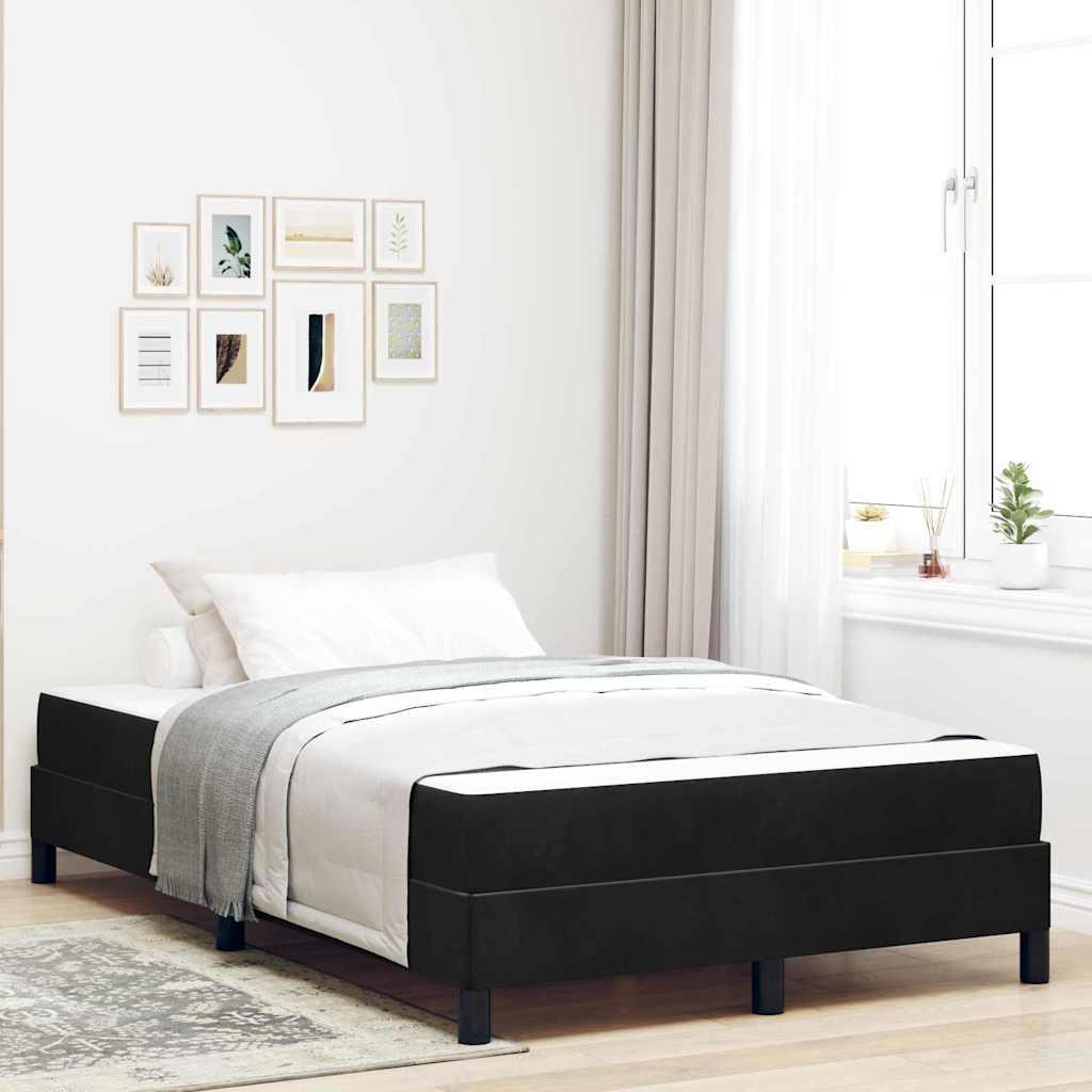 vidaXL Box spring seng med madras Sort 120 x 220 cm Stof