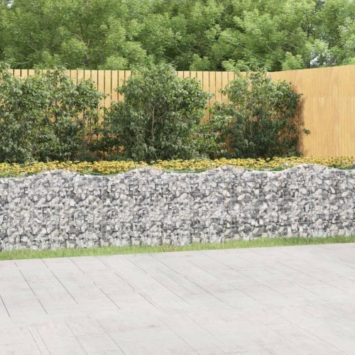 Buet gabion-højbed 600 × 100 × 100 cm i galvaniseret jern
