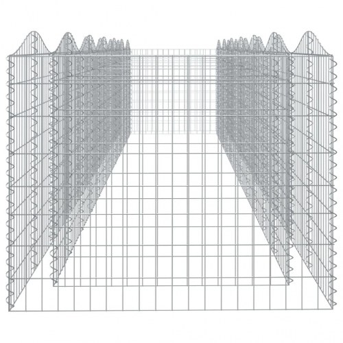 Buet gabion-højbed 600 × 100 × 100 cm i galvaniseret jern