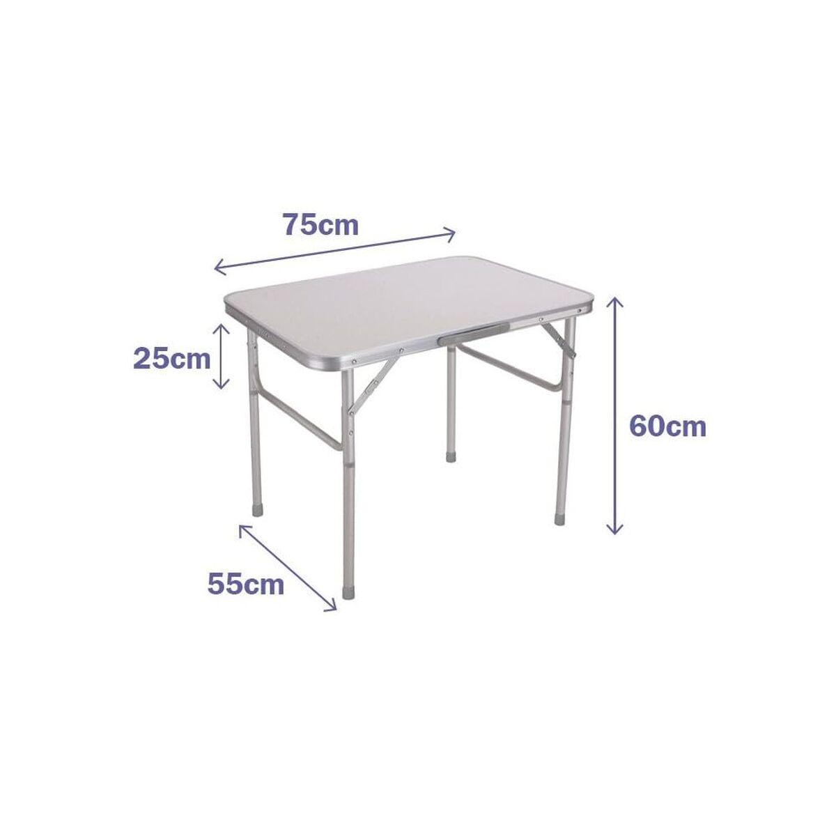 Sammenklappeligt campingbord - hvid, 75 × 60 × 55 cm