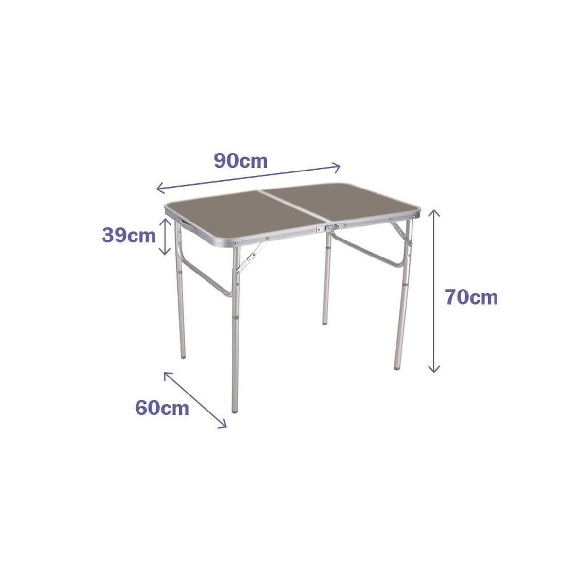 Marbueno sammenklappeligt campingbord - 90 × 70 × 60 cm, aluminium