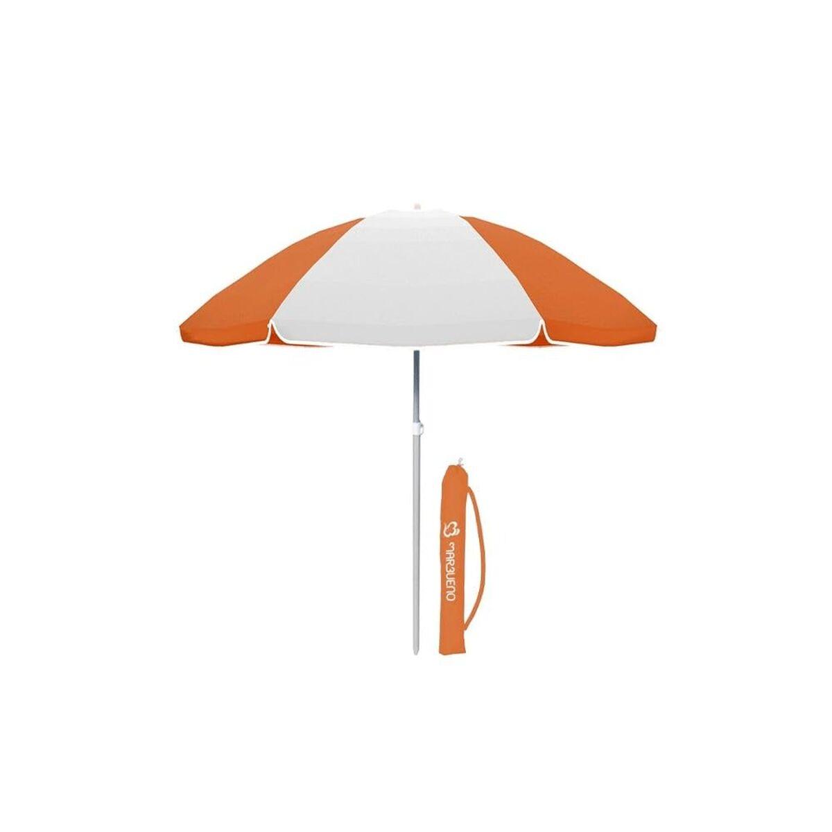 Marbueno Parasol - klassisk strandparasol i orange/hvid