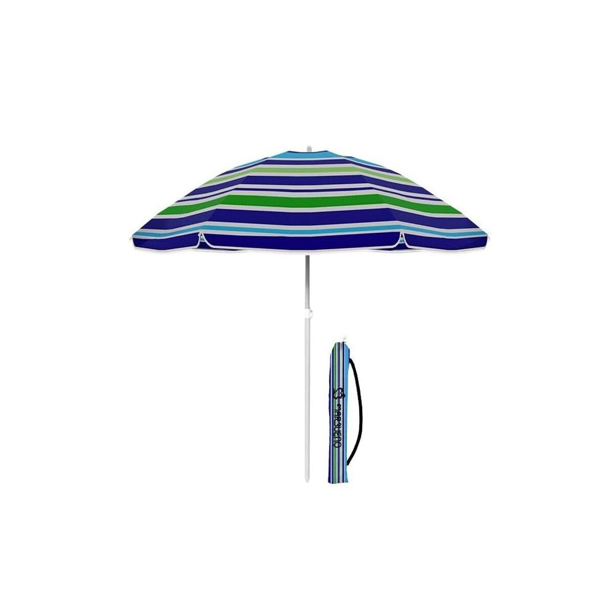 Marbueno solafskærmning - stribet parasol til have og strand