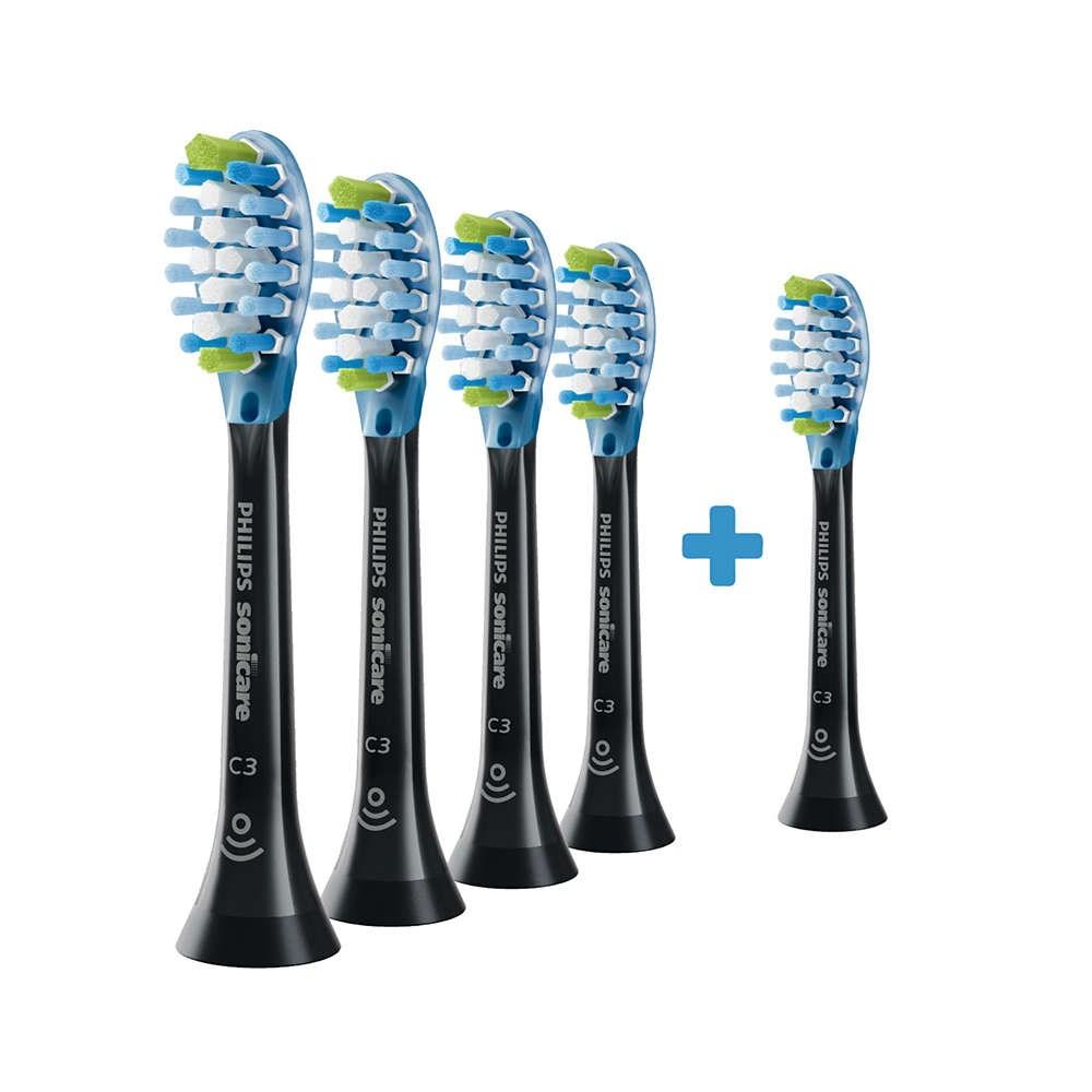 Philips Sonicare C3 Premium Plaque Defence HX9045/88 - børstehoveder 4+1, sort
