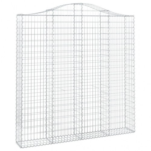 Buede gabionkurve - 5 stk., 200 × 30 × 200/220 cm, galvaniseret jern