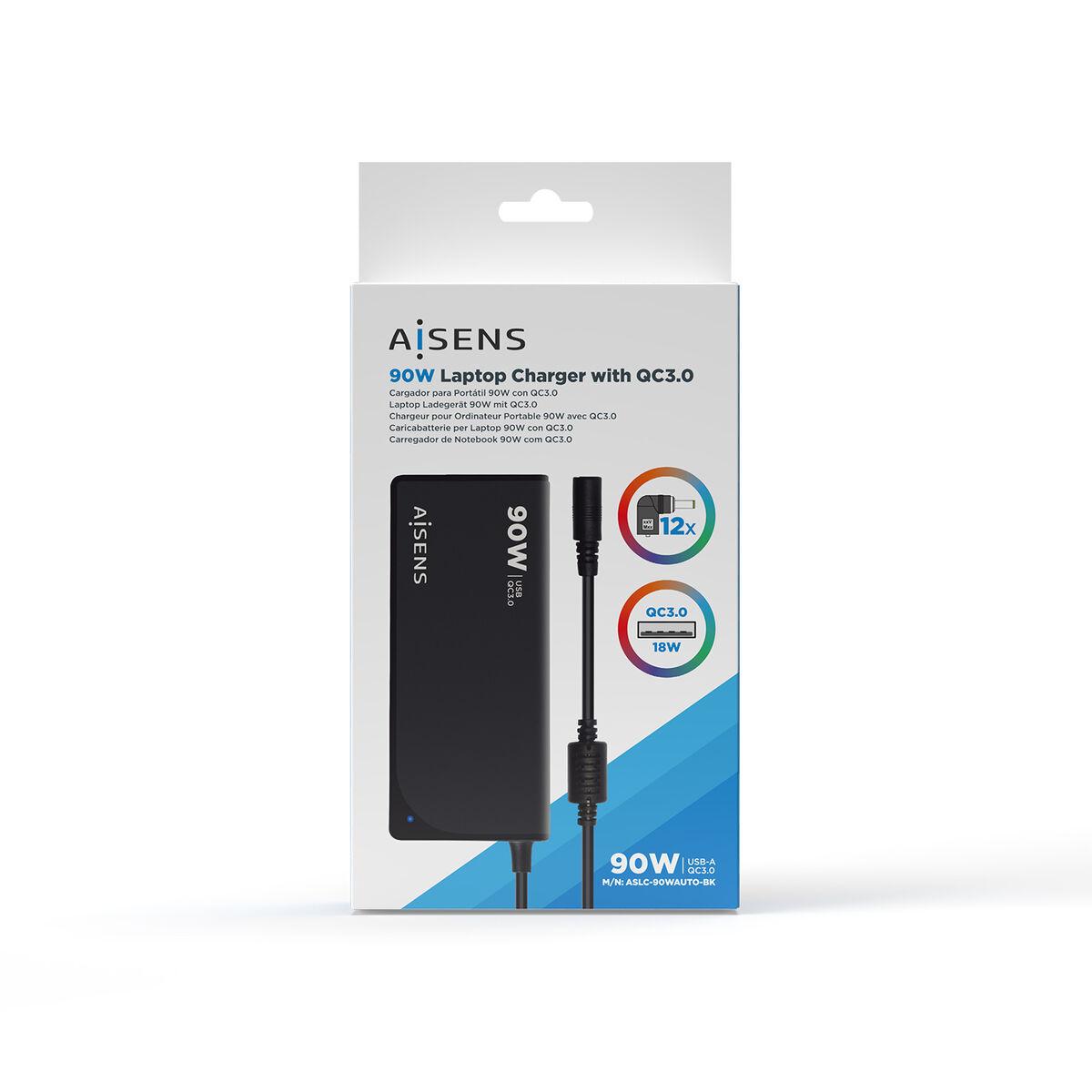 Aisens ASLC-90WAUTO-BK universal laptop-oplader 90 W - sort
