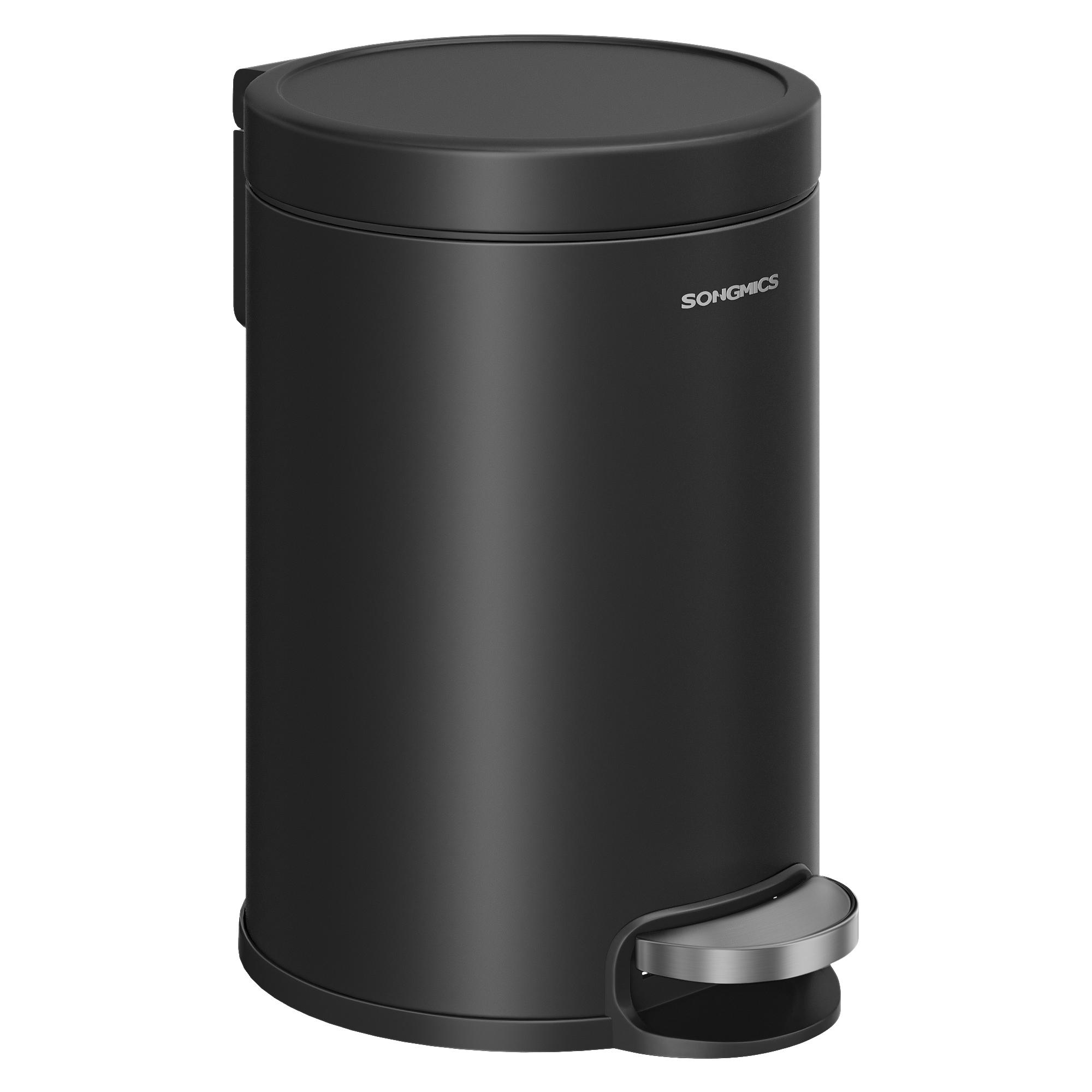 Pedalspand til badeværelse 3 l - stål, soft-close låg, med inder spand, ink black (LTB013BZ01)