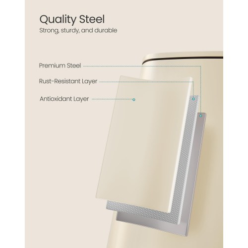 Køkken-skraldespand 30 l med pedal og soft close - sandbeige, rustfri stål, inderspand (LTB593A02)