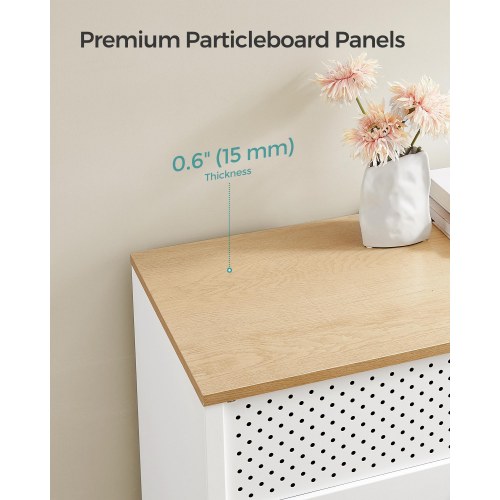 Opbevaringsskab i metal med dobbeltdøre – justerbar hylde, natur/hvid, LSC102W57