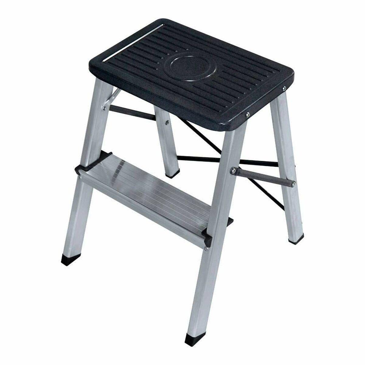 EDM 75050 sammenklappelig arbejdsskammel i aluminium - sort/grå (OUTLET B)