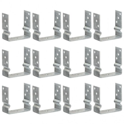 Jordankre 12 stk. 14x6x15 cm galvaniseret stål sølvfarvet