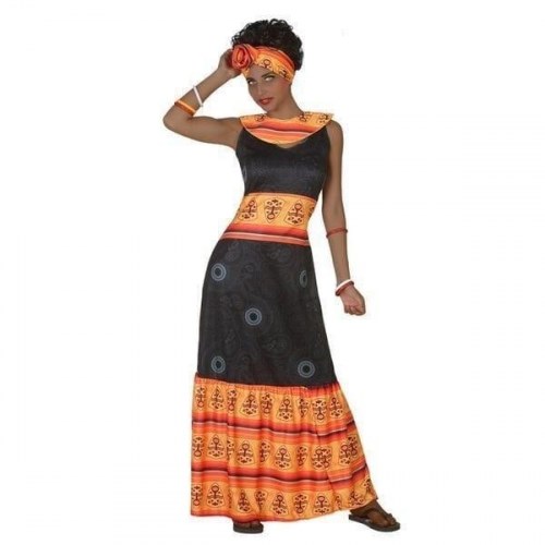 Kostume til voksne Afrikansk kvinde (2 Pcs) XS/S
