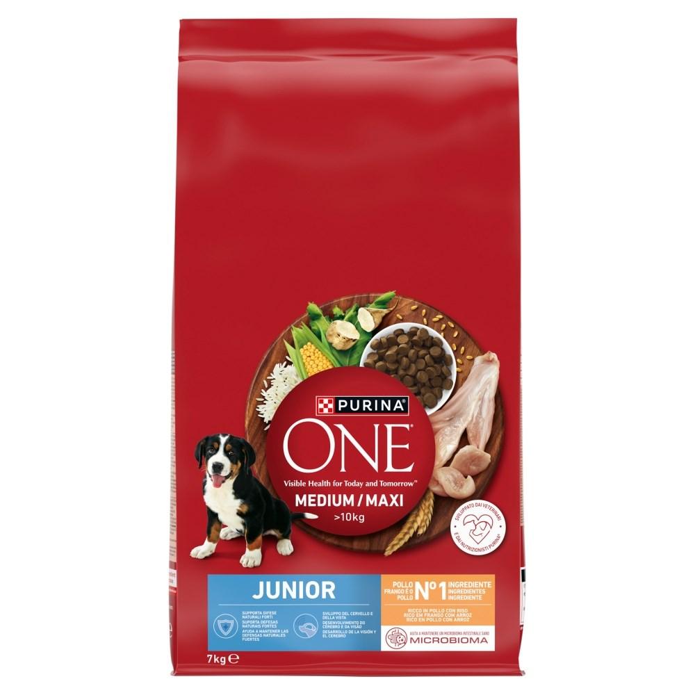 Purina ONE Junior Medium/Maxi tørfoder med kylling og ris – 7 kg