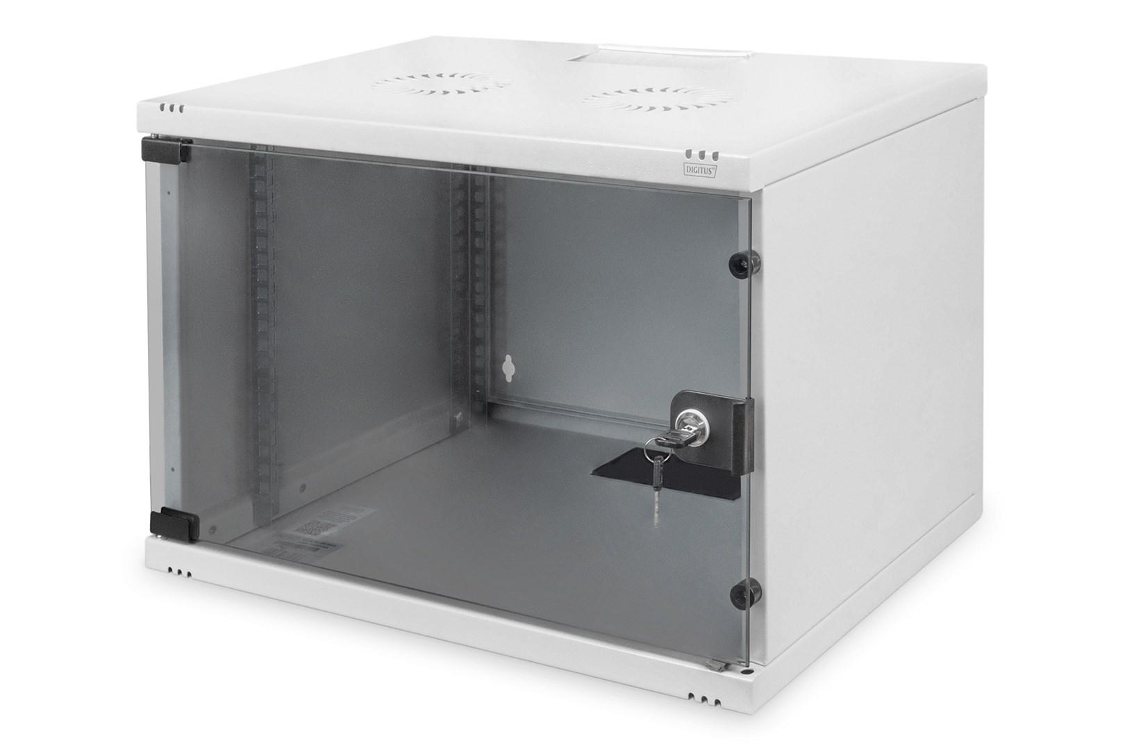 DIGITUS vægmonteret netværksskab SOHO - 7U, 54 × 40 cm (B × D) billede