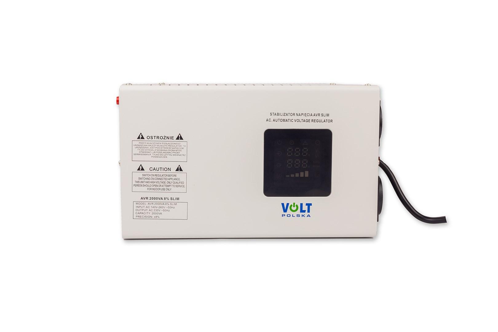 Spændingsstabilisator AVR 2000 VA - SLIM, 8 %