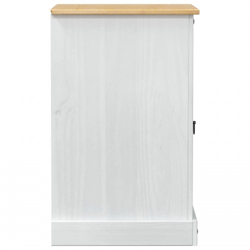 HiFi skab Hvid 60 x 50 x 82 cm Massiv fyrretræ