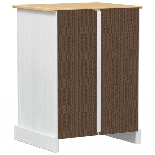 HiFi skab Hvid 60 x 50 x 82 cm Massiv fyrretræ