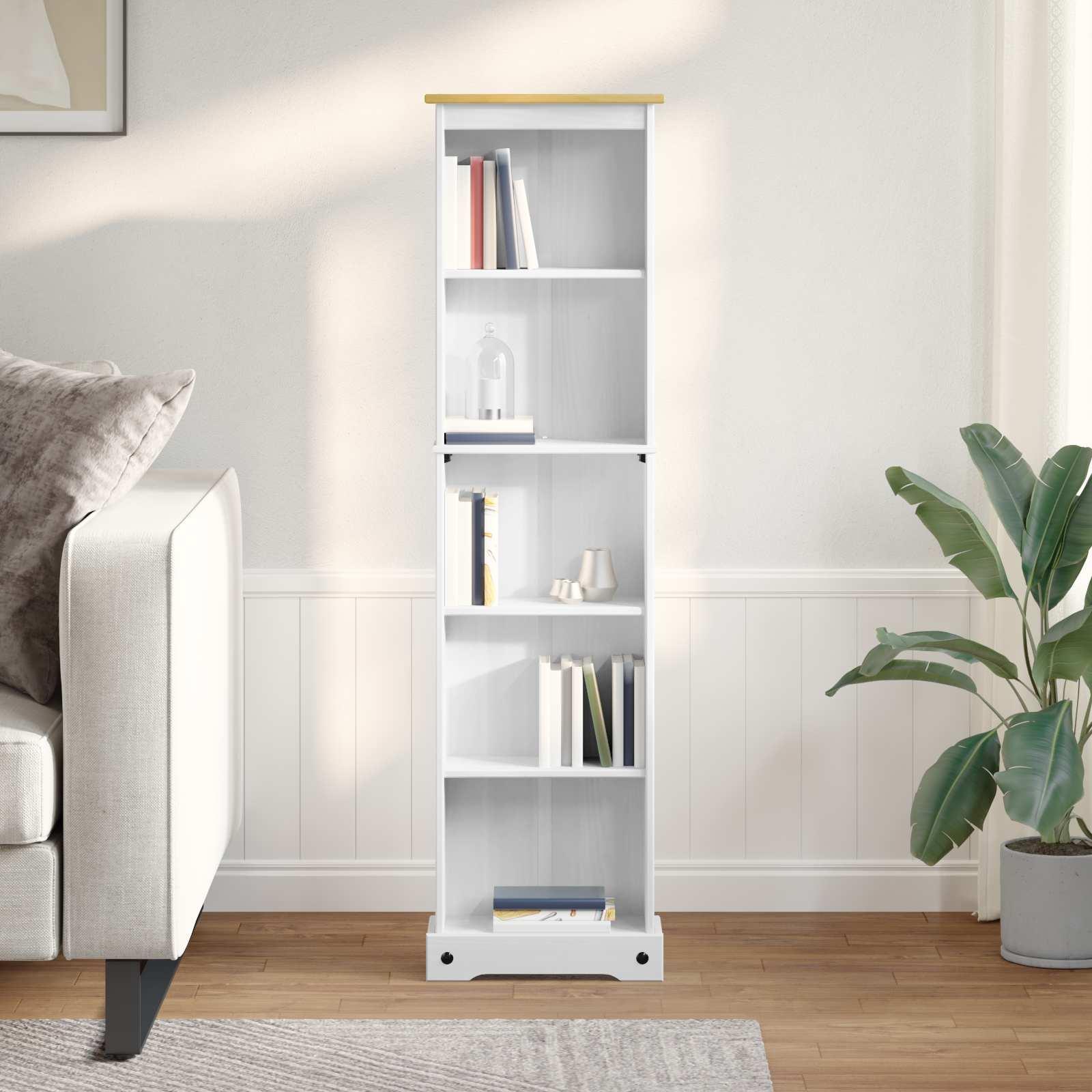 Bogreol Hvid 46 x 20 x 170 cm Massiv fyrretræ