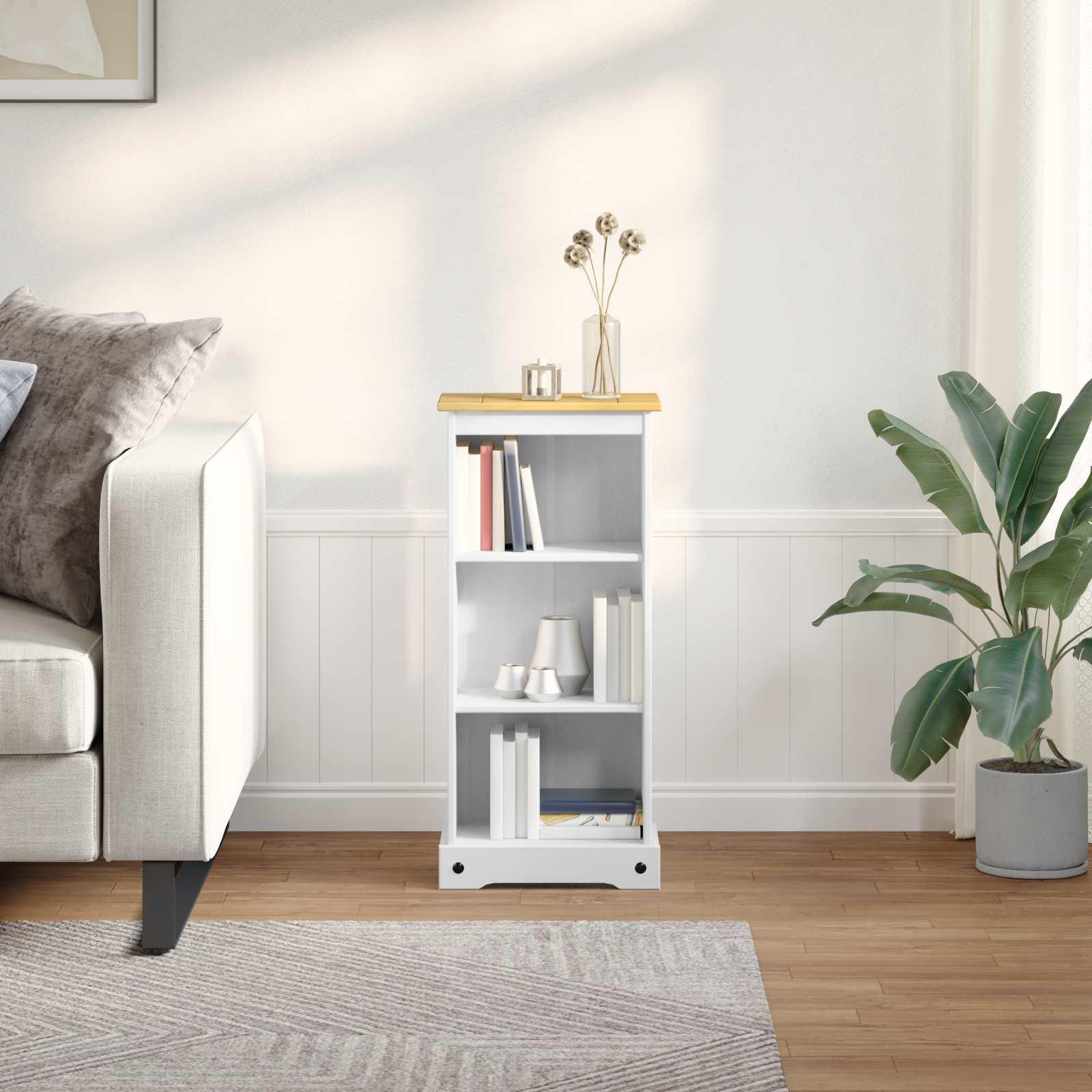 Bogreol Hvid 46 x 29 x 100 cm Massiv fyrretræ