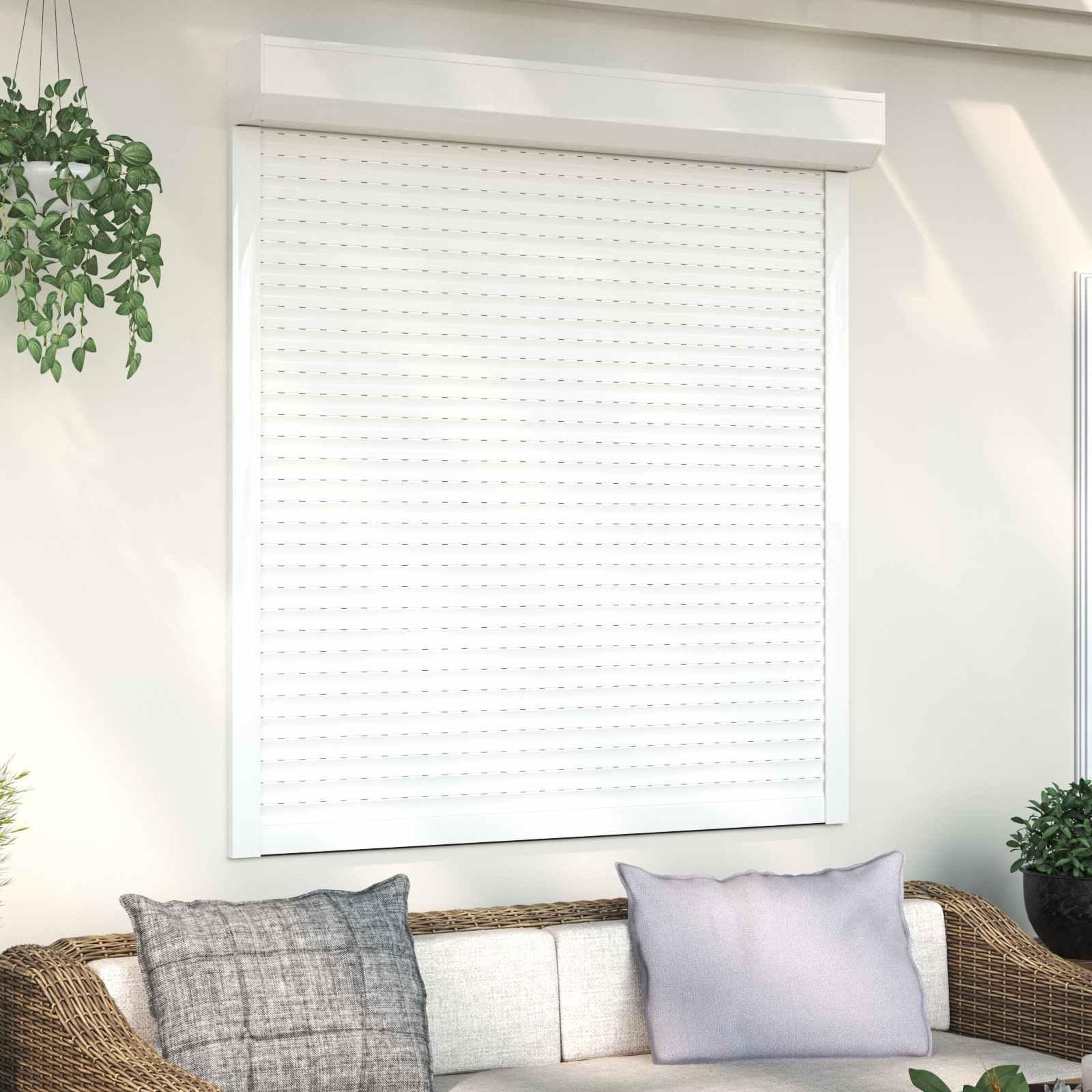 Rullegardin Hvid 130 x 140 cm Aluminium og Polyurethan
