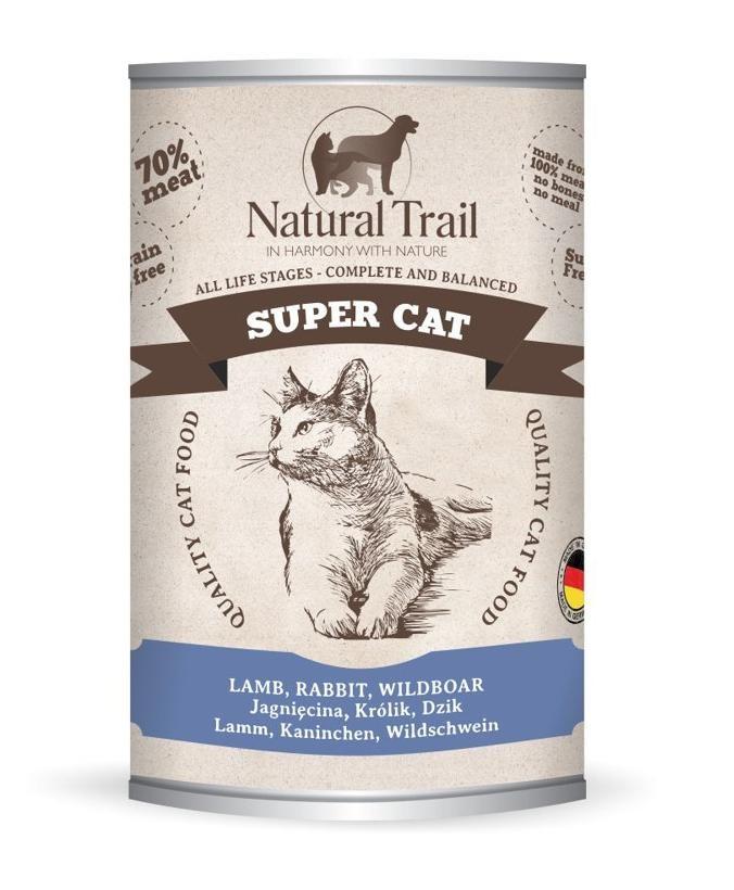 Natural Trail Super Cat vådfoder til kat – lam, kanin og vildsvin 400 g