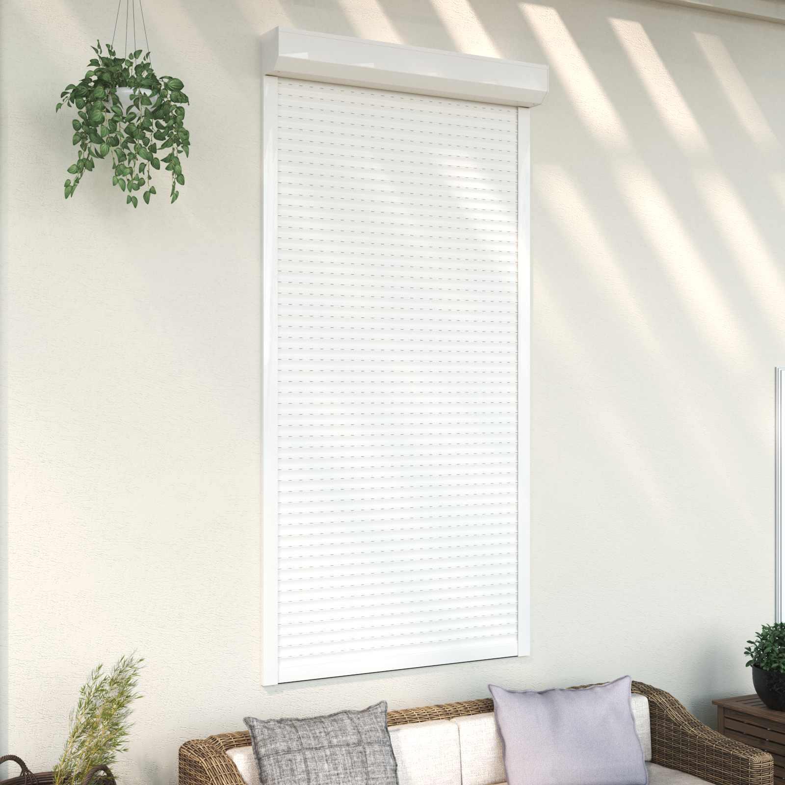 Rullegardin Hvid 110 x 220 cm Aluminium og Polyurethan