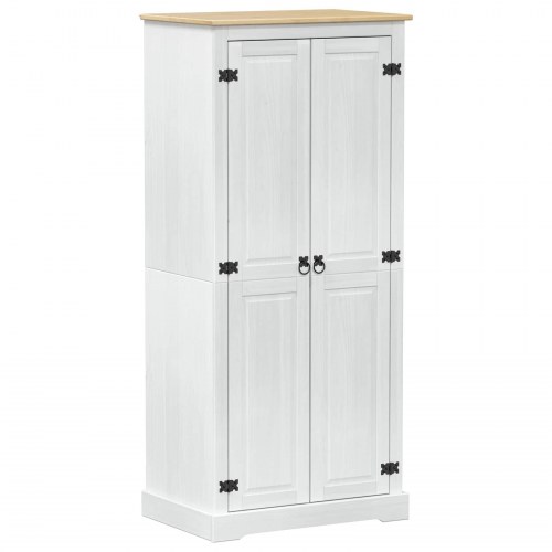 Garderober med hylde Hvid 76 x 50 x 170 cm Massiv fyrretræ