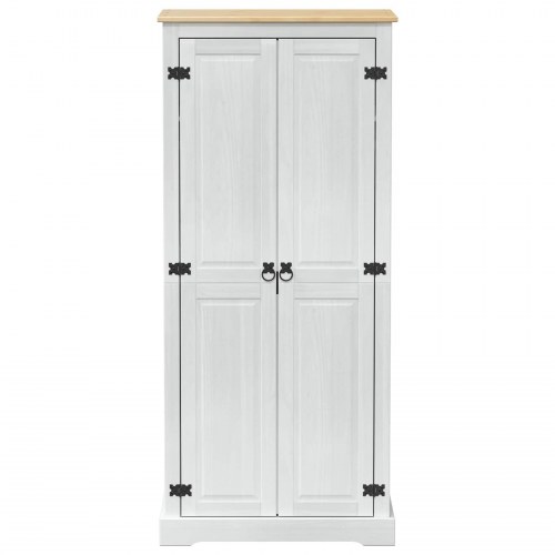 Garderober med hylde Hvid 76 x 50 x 170 cm Massiv fyrretræ