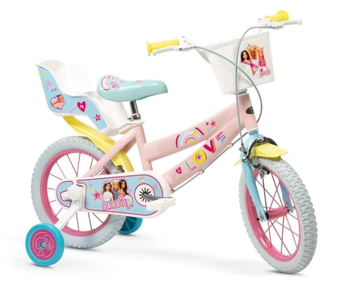 TOIMSA Barbie børnecykel 14" - pink, støttehjul og kurv