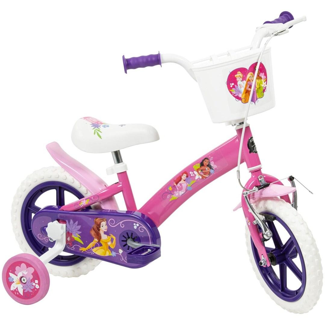 HUFFY Disney Princess 12" børnecykel med støttehjul - pink/lilla