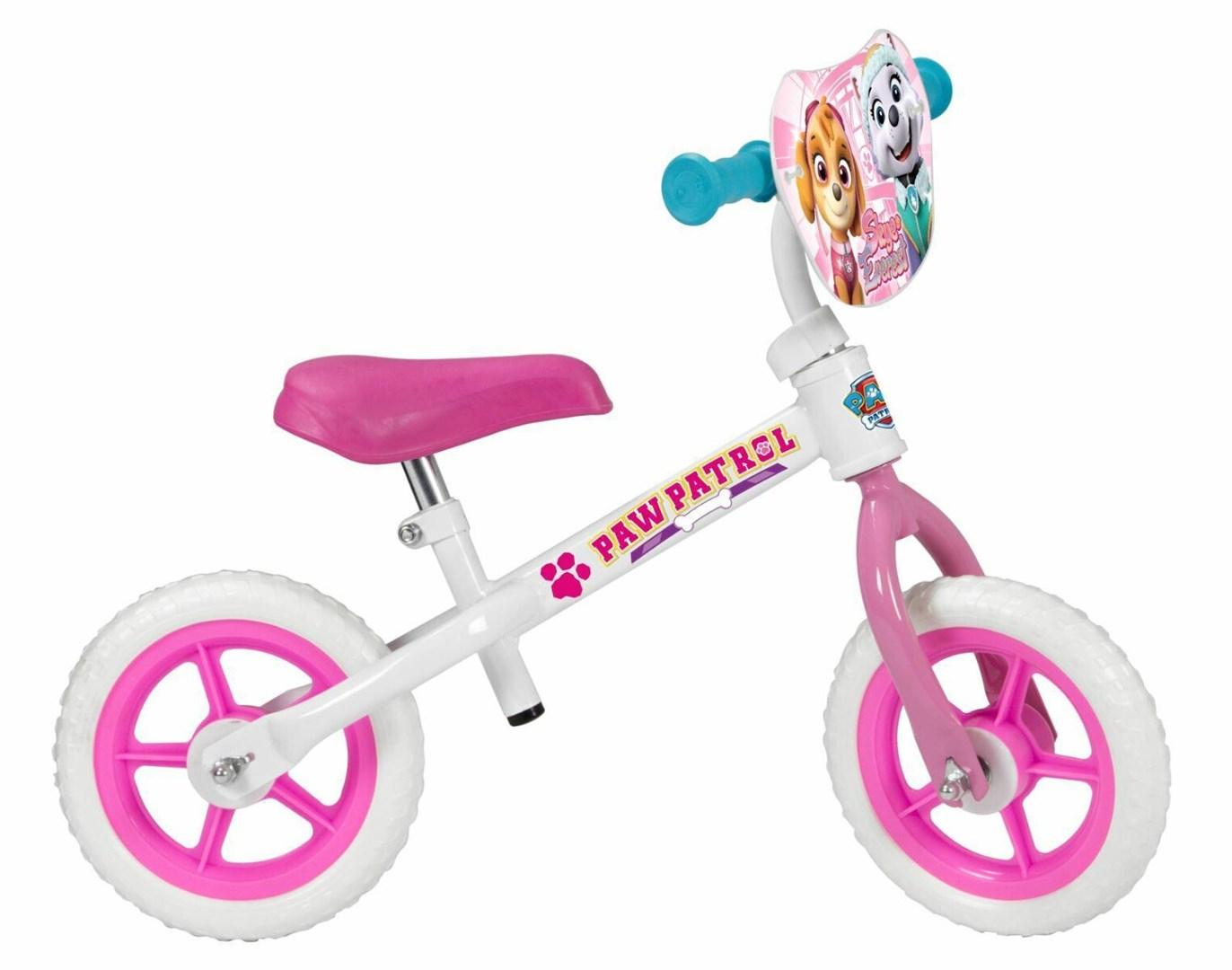 TOIMSA løbecykel 10" - PAW Patrol, hvid/lyserød