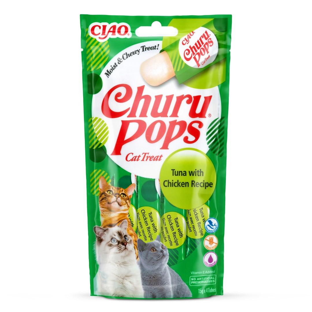 INABA Churu Pops – tun med kylling til kat – 4×15 g