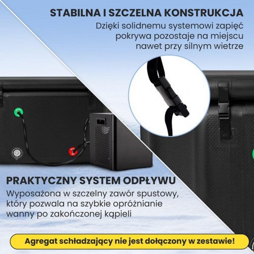 Extralink isbadekar 160 × 85 × 65 cm – oppusteligt koldtvandsbad