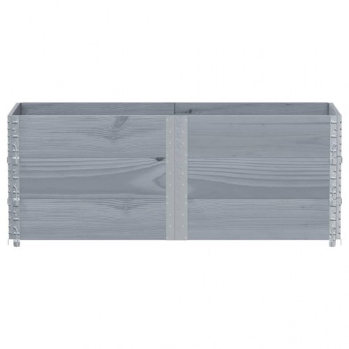 Stabelbar plantekasse 150 x 50 cm i massivt fyrretræ - grå