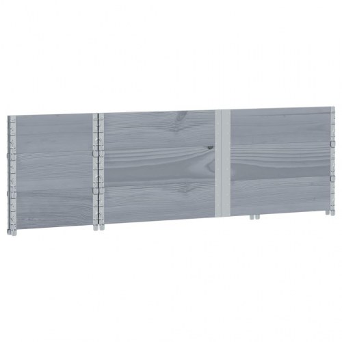 Stabelbar plantekasse 150 x 50 cm i massivt fyrretræ - grå