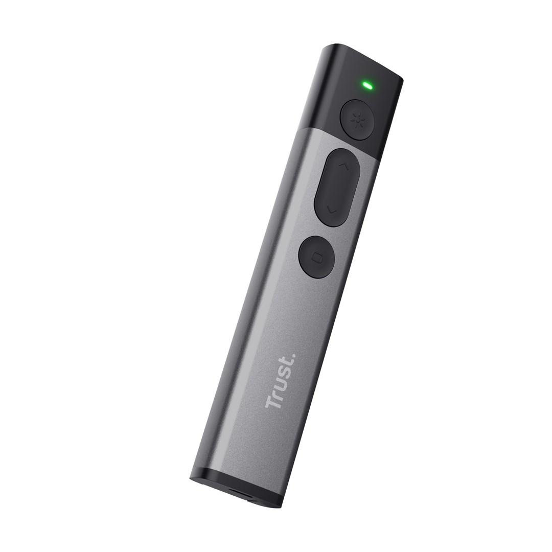 Trust Kazun Aluminium Wireless Presenter - Fjernbetjening til præsentation - 4 knapper - RF