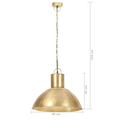 Hængelampe rund 48 cm E27 25 W messingfarvet