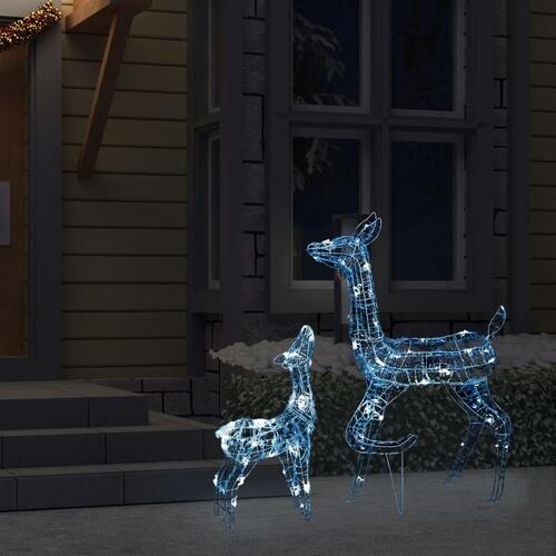 Juledekoration rensdyrfamilie 160 LED'er akryl kold hvid