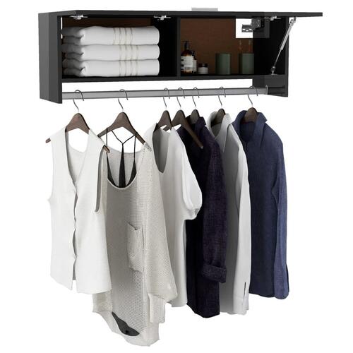 Garderobe 100x32,5x35 cm spånplade grå højglans