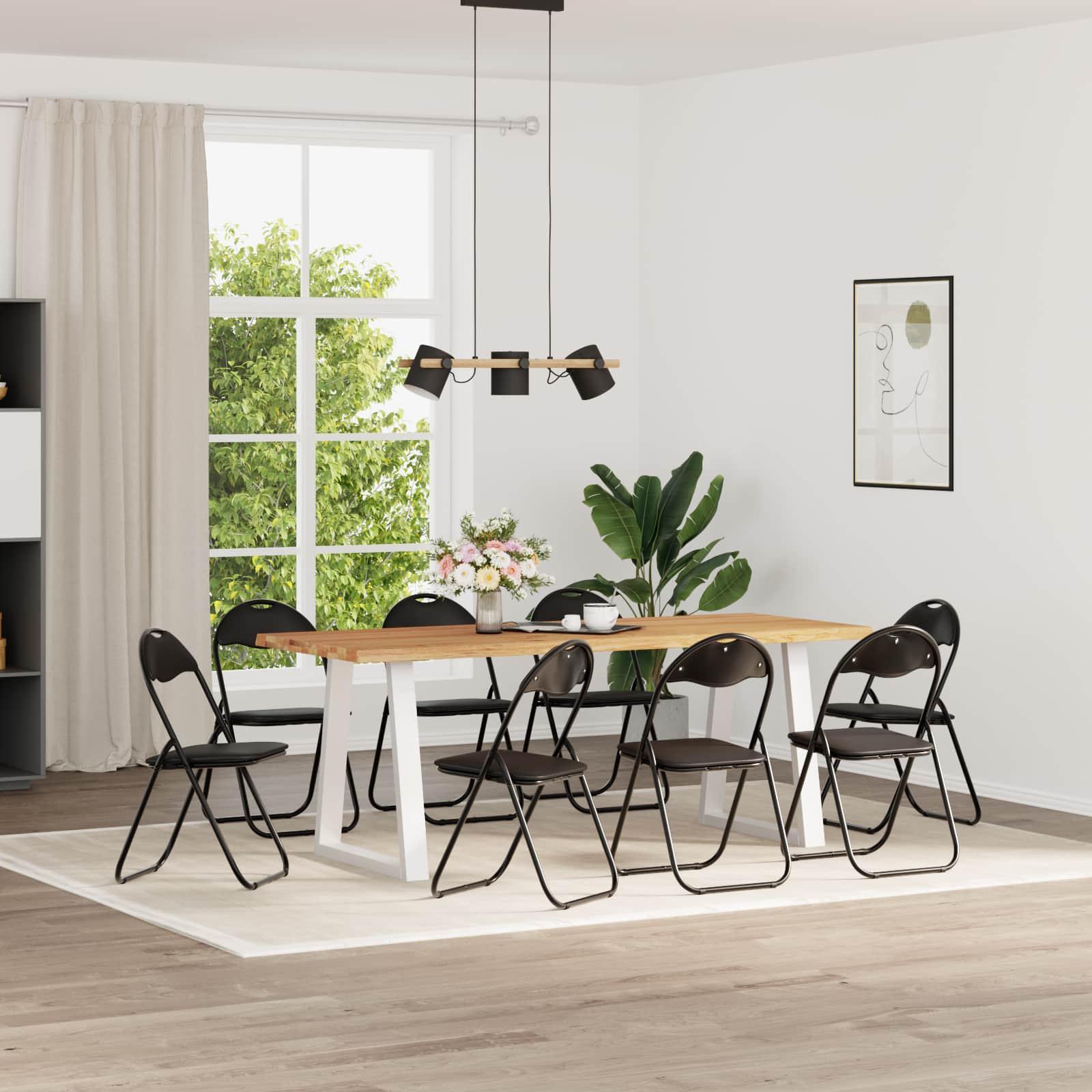 Sammenklappelig stol 8 stk Sort 48 x 43,5 x 81 cm Faux læder