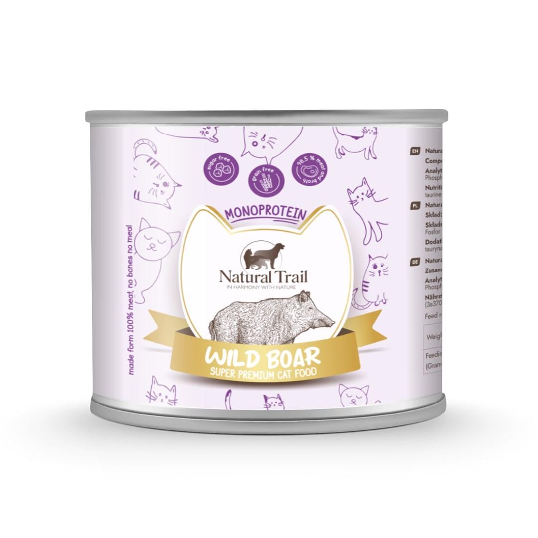 Natural Trail Monoprotein Vildsvin â vÃ¥dfoder til kat, 185 g