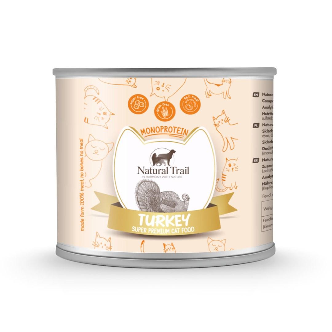 Natural Trail Monoprotein Kalkun vÃ¥dfoder til kat â 185 g