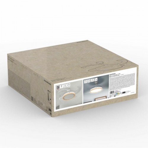 Woteez loftsventilator med LED, 4 foldbare vinger, trælook 72 W Ø49-104 cm