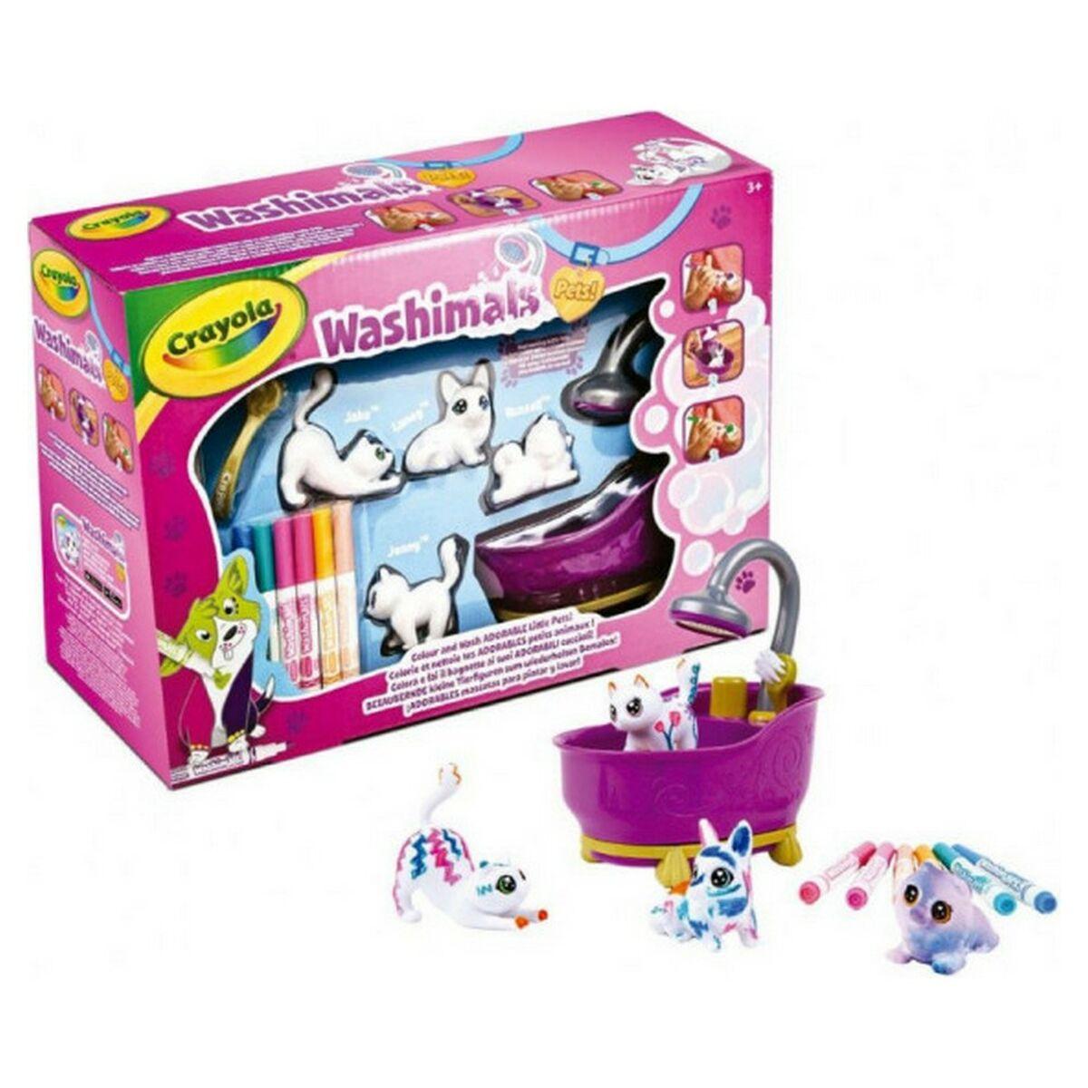 Crayola Washimals Pets badekar - playset med 4 figurer og 6 tuscher