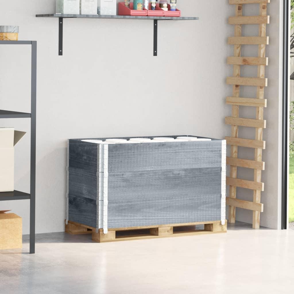 Pallerammer 3 stk. 100x50 cm massivt fyrretræ grå