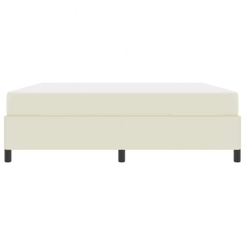 Sengestel med madras - creme stof 180 × 200 cm
