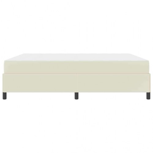 Sengestel med madras - creme stof 180 × 200 cm
